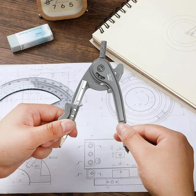Alt view image 7 of 7 - Mr. Pen- Geometry Compass and Protractor Set, 6 Inch Compass