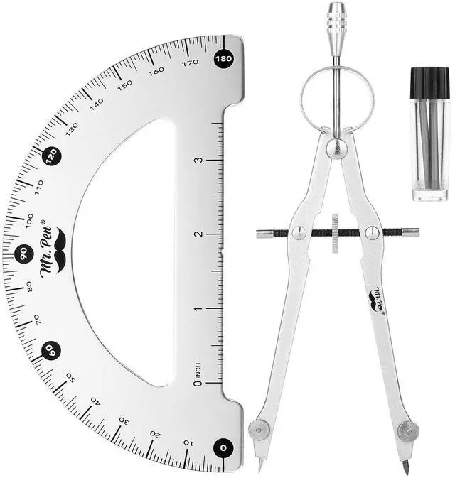 Main image of Mr. Pen- Metal Protractor and Metal Compass Set, Compass for Geometry