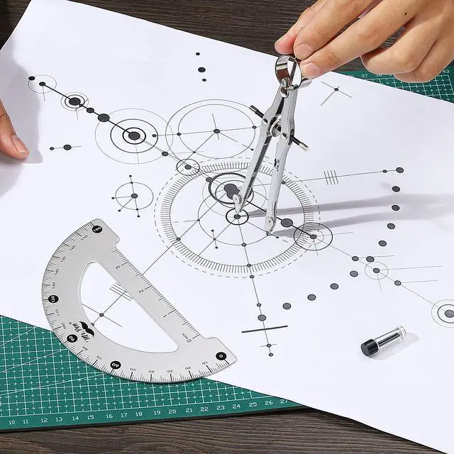 Alt view image 7 of 7 - Mr. Pen- Metal Protractor and Metal Compass Set, Compass for Geometry