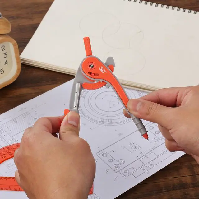 Alt view image 7 of 7 - Mr. Pen- Geometry Compass and Protractor Set, 6 Inch Compass