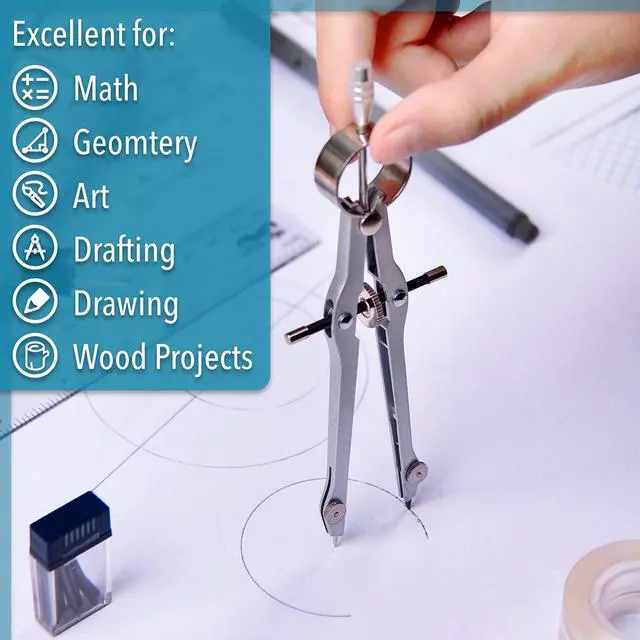 Alt view image 6 of 7 - Mr. Pen- Professional Compass for Geometry, Extra Lead
