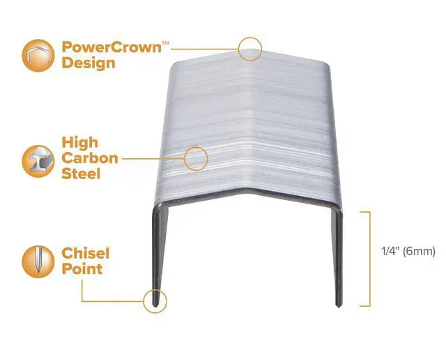 Alt view image 2 of 5 - Bostitch Office B8 PowerCrown 0.25 Inch Staples, Pack of 5,000 Staples (STCRP21151/4), Silver