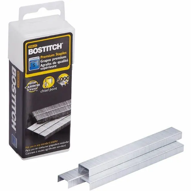 Main image of Bostitch Premium Standard Staples in Clear Plastic Box, 1/4" Plastic Box