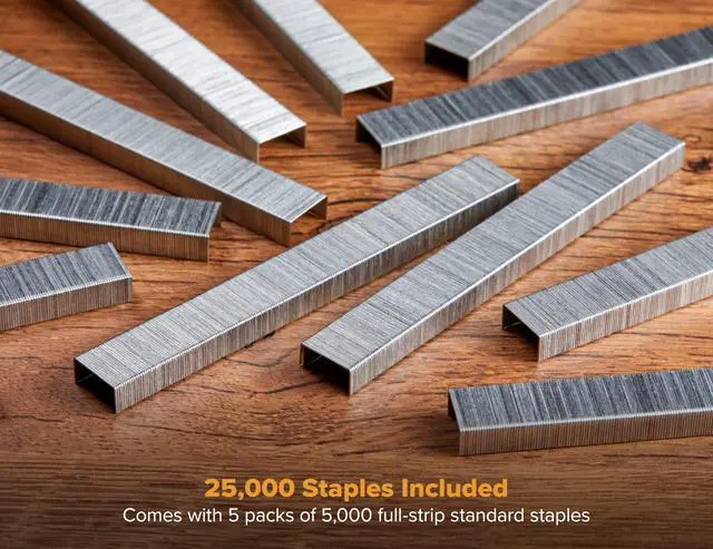 Alt view image 4 of 5 - Bostitch Office Premium Standard Staples, 1/4" Length, High-Carbon Steel, 5000 Per Box, 5-Pack