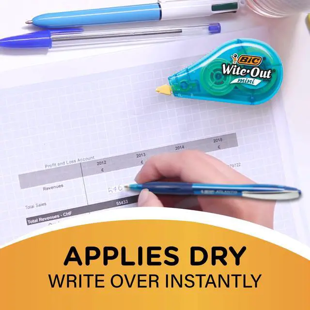 Alt view image 3 of 5 - BIC Wite-Out Mini Correction Tape, White, No Dry Time, Long Lasting, 6-Count