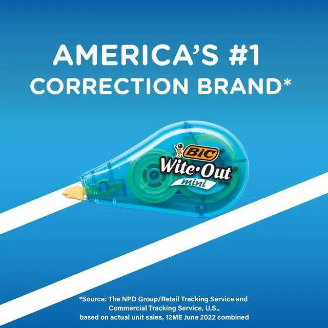 Alt view image 4 of 5 - BIC Wite-Out Mini Correction Tape, White, No Dry Time, Long Lasting, 6-Count