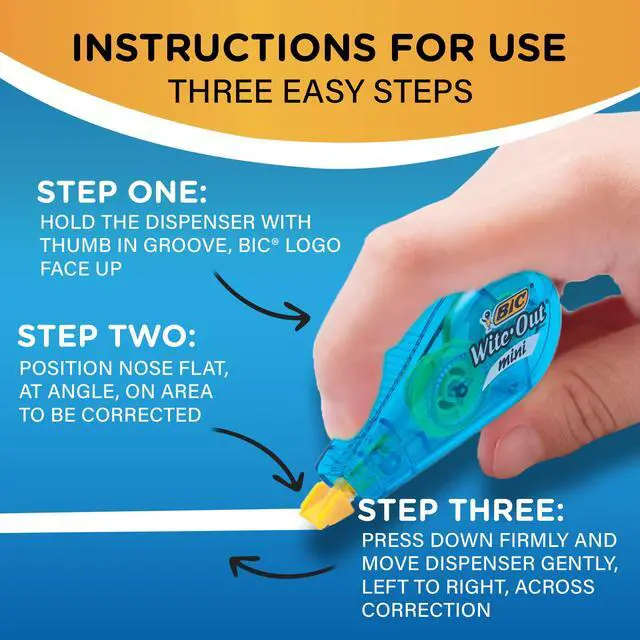 Alt view image 5 of 5 - BIC Wite-Out Mini Correction Tape, White, No Dry Time, Long Lasting, 6-Count
