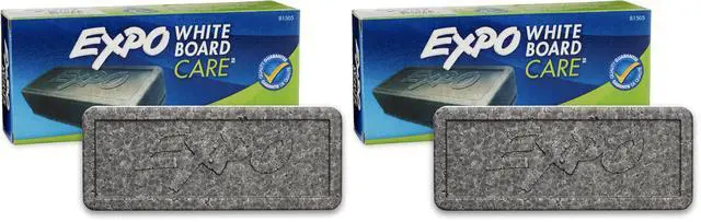 Main image of EXPO Dry Erase Soft Pile Block Whiteboard Eraser, 5-1/8 in. x 1-1/2 in. - Whiteboard, Calendar, Organization, Essential Supplies for Office, School, Classroom, Teachers 1 Count(Pack of 2)