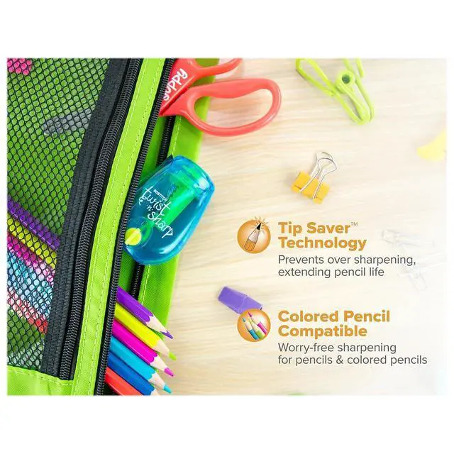 Alt view image 3 of 3 - Bostitch Office Pencil Sharpener, Twist-N-Sharp, Easy Open Tray, Perfect for Kids, Works with Colored Pencils & Makeup Pencils, 3-Pack