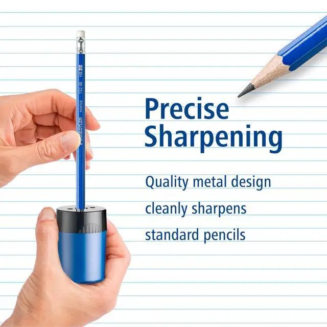 Alt view image 2 of 6 - STAEDTLER pencil sharpener, premium quality sharpener with screw-on lid, prevents accidental openings, compact size for pencil case and work-station, 511 63BK