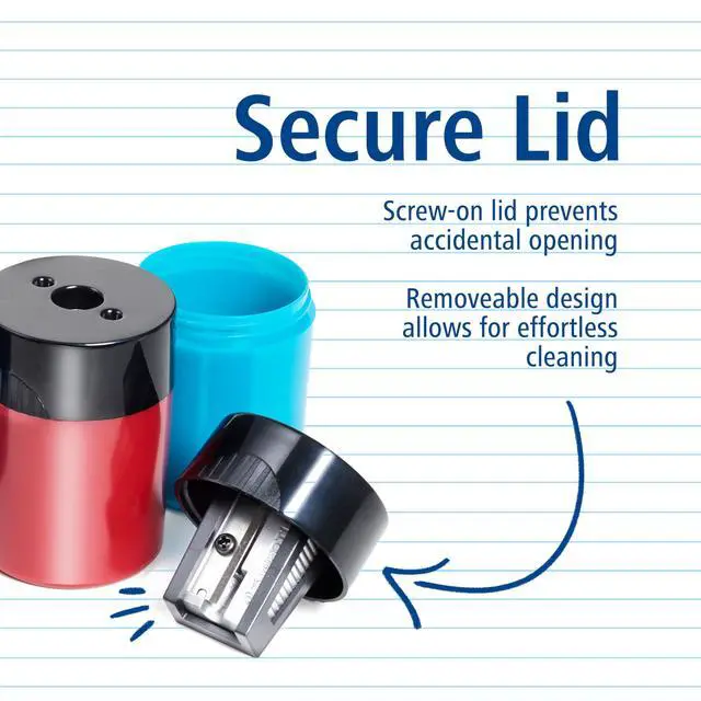 Alt view image 4 of 6 - STAEDTLER pencil sharpener, premium quality sharpener with screw-on lid, prevents accidental openings, compact size for pencil case and work-station, 511 63BK