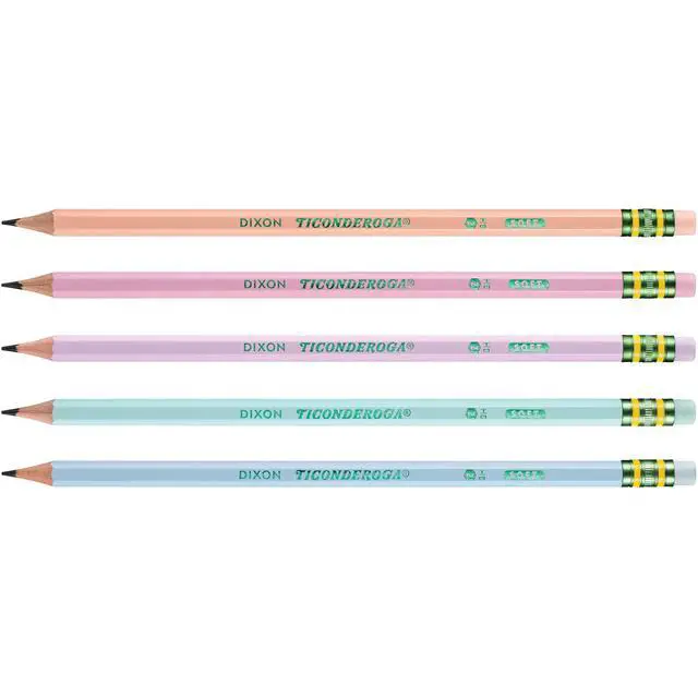 Alt view image 2 of 7 - Ticonderoga® Pastel Pencils, 2 Soft, Assorted Colors, Pack Of 10 Pencils