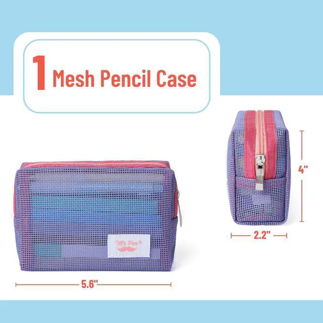 Alt view image 2 of 6 - Mr. Pen- Mesh Pencil Case, Purple