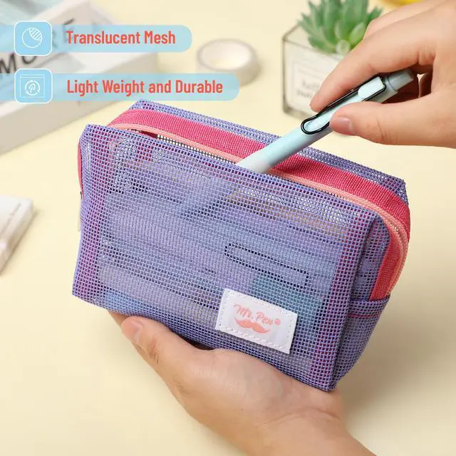 Alt view image 3 of 6 - Mr. Pen- Mesh Pencil Case, Purple