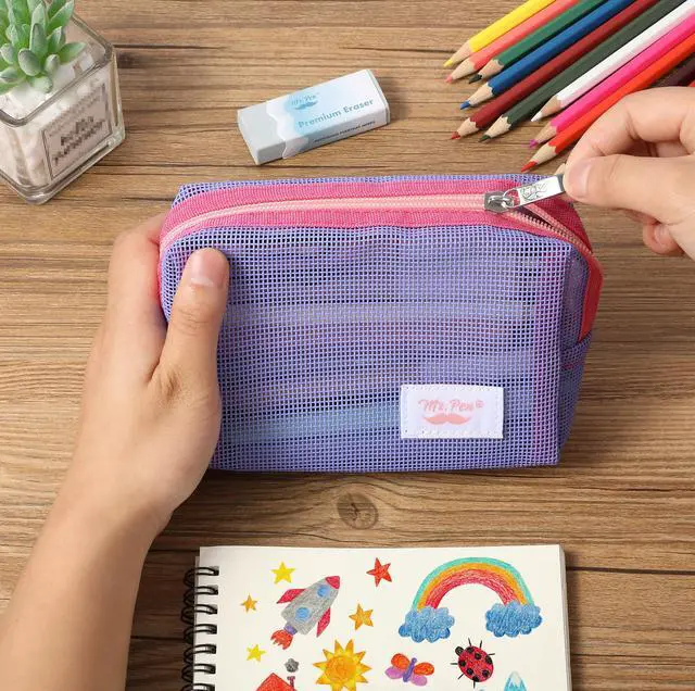Alt view image 6 of 6 - Mr. Pen- Mesh Pencil Case, Purple
