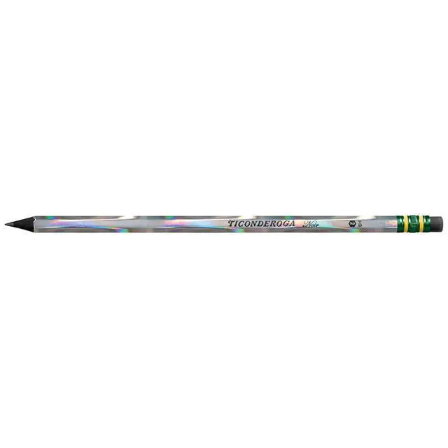 Alt view image 2 of 7 - Ticonderoga Noir Black Wood-Cased #2 Pencils, Holographic Design, 12 Count