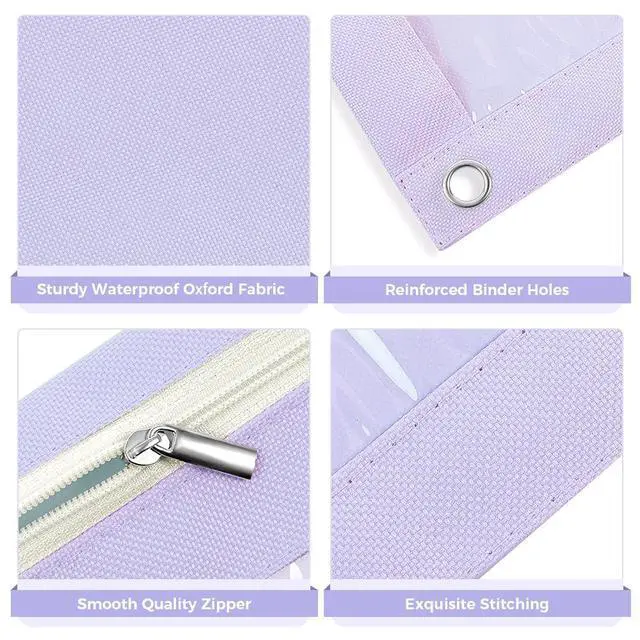 Alt view image 4 of 7 - SKYDUE Pencil Pouch for 3 Ring Binder, Zipper Pencil Pouches for Girls Boys, Clear Window Pencil Bag, 3 Ring Pencil Pouch Case for Binder, Durable Organizer for School Supplies
