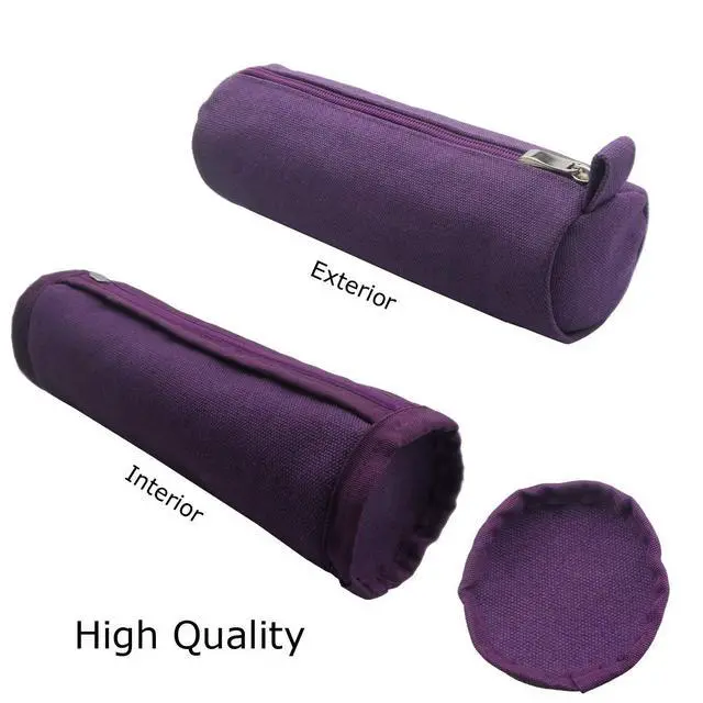 Alt view image 3 of 7 - Enyuwlcm Heavy Canvas Stationery Stylish Simple Pencil Bag and Durable Compact Zipper Pencil Case Pouch 1 Pack Purple