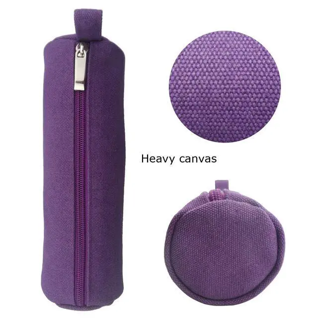 Alt view image 4 of 7 - Enyuwlcm Heavy Canvas Stationery Stylish Simple Pencil Bag and Durable Compact Zipper Pencil Case Pouch 1 Pack Purple