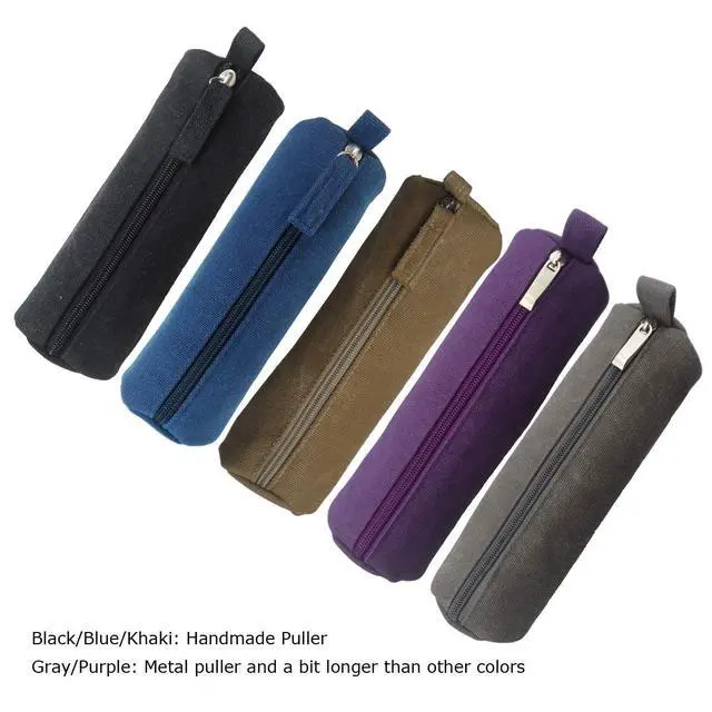 Alt view image 7 of 7 - Enyuwlcm Heavy Canvas Stationery Stylish Simple Pencil Bag and Durable Compact Zipper Pencil Case Pouch 1 Pack Purple
