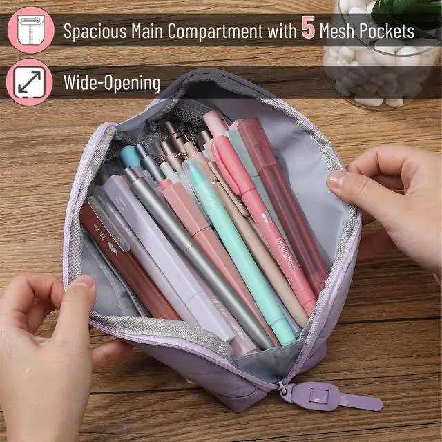 Alt view image 3 of 7 - Mr. Pen- Wide-Opening Pencil Case, Triangle Design