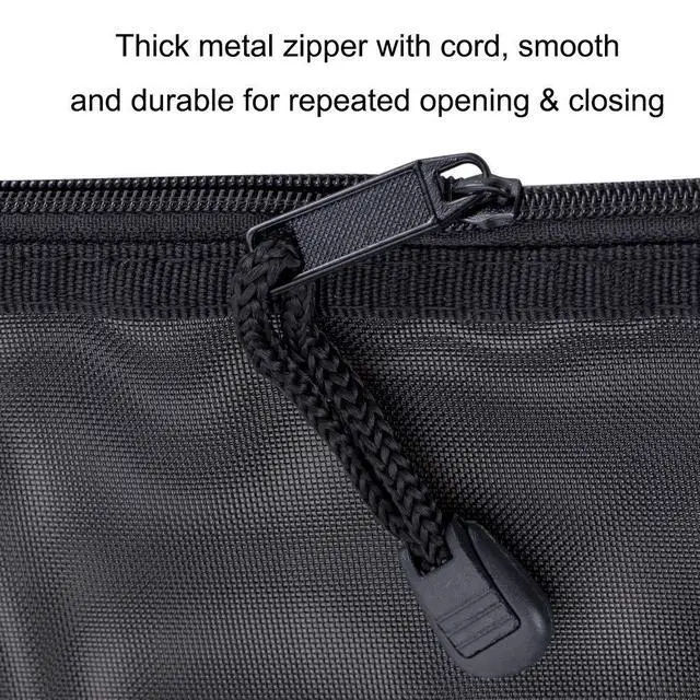 Alt view image 3 of 7 - HRX Package Nylon Mesh Cosmetic Zipper Bags, 6PCS Black Makeup Pouches Travel Organizer Case for Purse Diaper Bag (A5 x 3pcs, A6 x 3pcs)