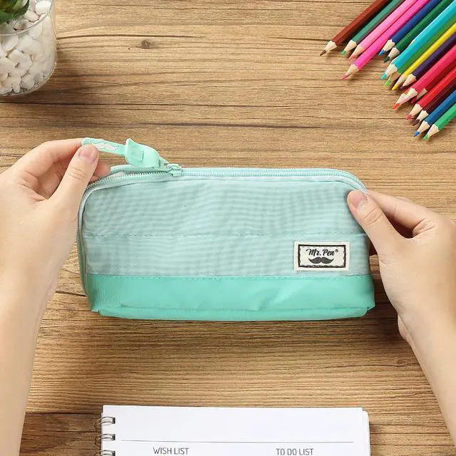 Alt view image 6 of 7 - Mr. Pen- Wide-Opening Pencil Case, Triangle Design