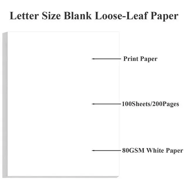 Alt view image 6 of 7 - (2-Pack) 8.5" x 11" Printer Paper - 200 Sheets/400 Pages White Copy Paper, 20 lb Letter Size Papers Printing in Office/School/Home