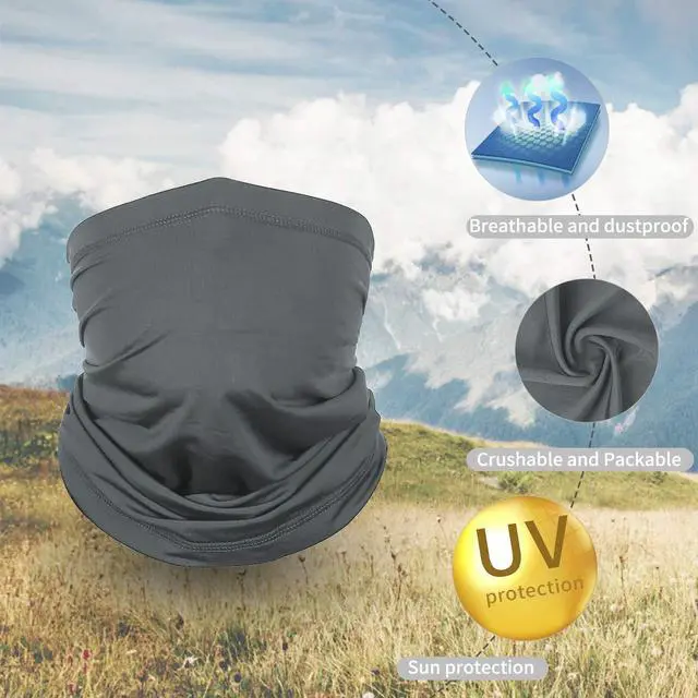 Alt view image 3 of 6 - Achiou Cooling Neck Gaiter Face Cover Scarf, UV Protection Mask for Men and Women,Soft Windproof, Hiking Cycling Running
