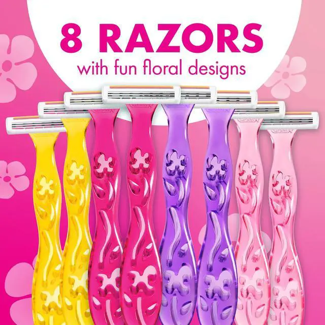 Alt view image 2 of 7 - BIC Soleil 3 Simply Women's Disposable 3-Blade Razors, Aloe Vera Moisture Strip, College Dorm Room Essential, Shower Caddy and Toiletry Bag Ready, 8-Pack
