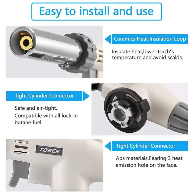 Alt view image 6 of 6 - TENGYES Butane Torch Head Kitchen Blow Lighter