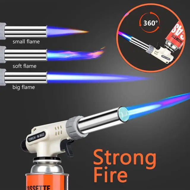Alt view image 3 of 6 - Striludo Culinary Professional Kitchen Butane Torch, Upgrade Creme Brulee Blow Torch for Cooking, Adjustable Flame with Reverse UseButane Gas Not Included