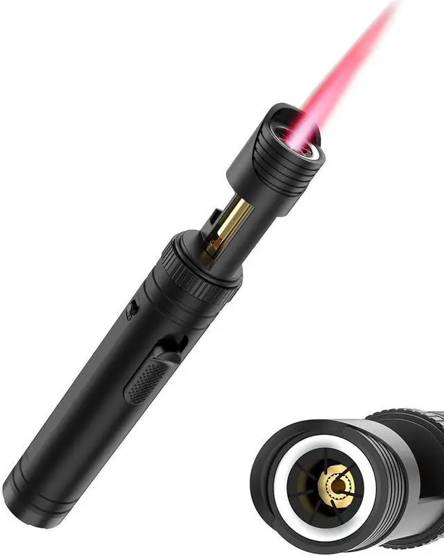 Main image of Semlos Butane Torch Lighter, Mini Blow Torch- 360° All-Direction Use, Adjustable Continuous Jet Flame, Torch Lighter with Bottle Opener for Home Cooking, Outdoor Camping & DIY Projects