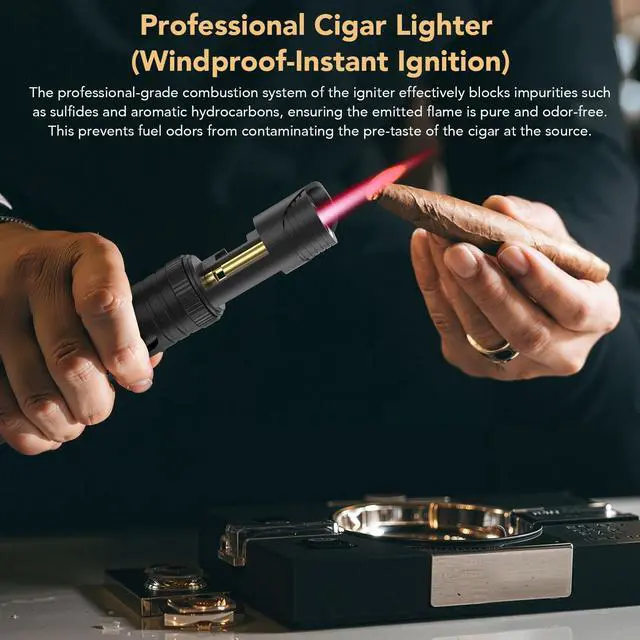 Alt view image 5 of 7 - Semlos Butane Torch Lighter, Mini Blow Torch- 360° All-Direction Use, Adjustable Continuous Jet Flame, Torch Lighter with Bottle Opener for Home Cooking, Outdoor Camping & DIY Projects
