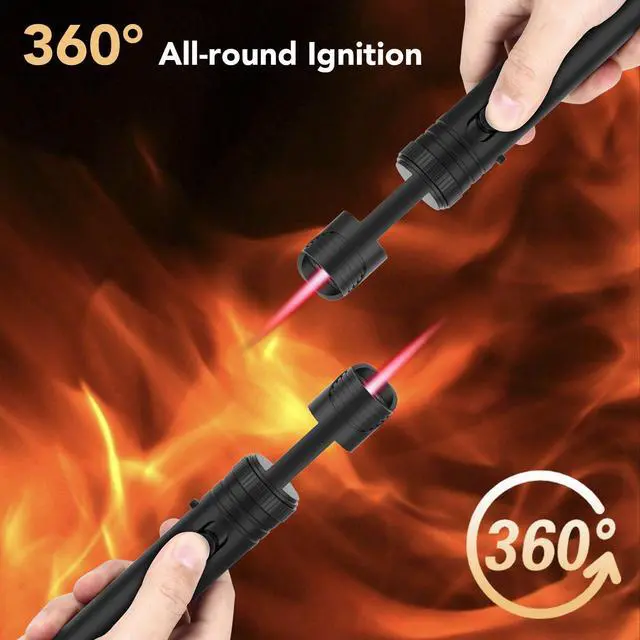 Alt view image 6 of 7 - Semlos Butane Torch Lighter, Mini Blow Torch- 360° All-Direction Use, Adjustable Continuous Jet Flame, Torch Lighter with Bottle Opener for Home Cooking, Outdoor Camping & DIY Projects