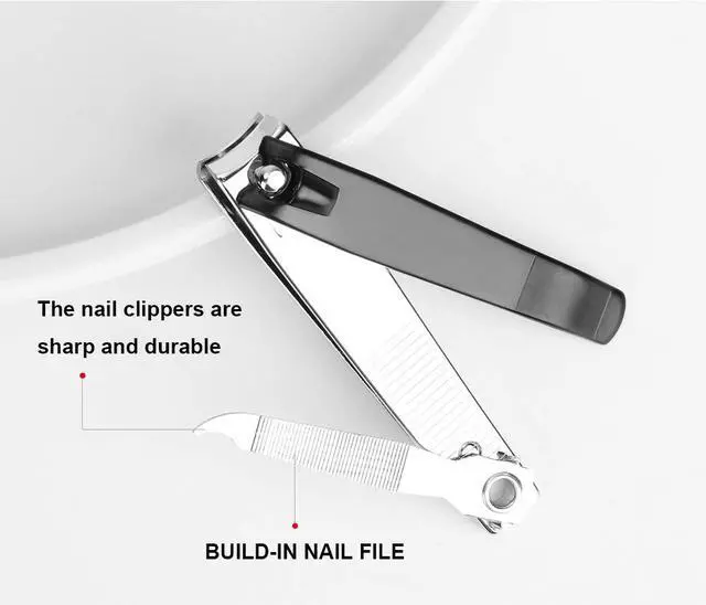 Alt view image 2 of 6 - Large Nail Clippers Set,2 Pcs Premium Stainless Steel Fingernail & Toenail Clippers Curved Blade with Sharp and Sturdy Blade