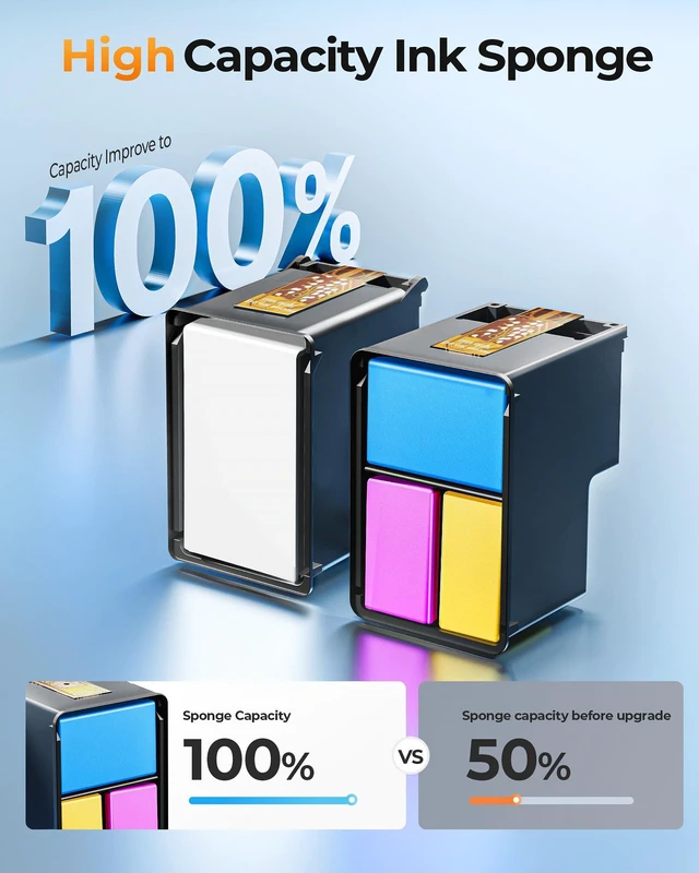 Alt view image 5 of 7 - 63XL Ink Cartridges Black and Color Replacement for HP Ink 63 XL Combo Pack for HP 63XL Ink Cartridges Combo Pack Work for Officejet 4650 3830 3833 5255 5258 Envy 4520 Deskjet 1112 3637 (2 Pack)