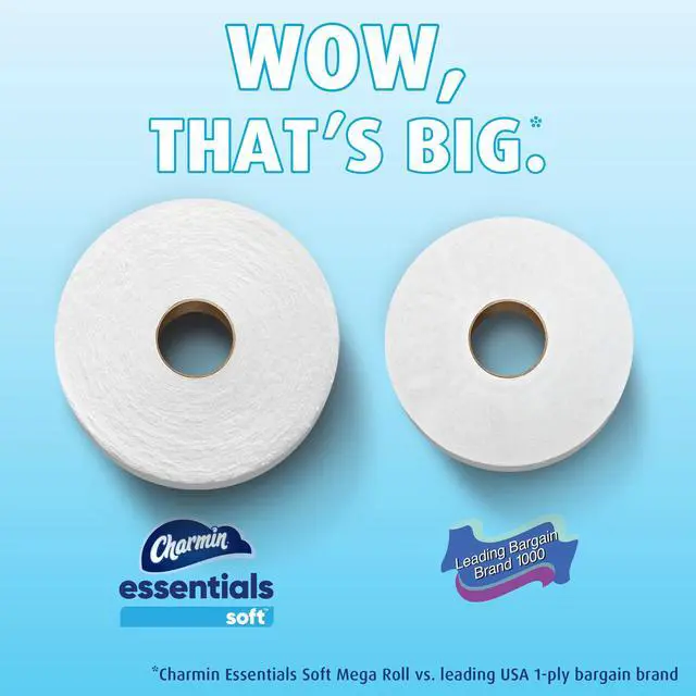 Alt view image 5 of 7 - Essentials Soft Toilet Paper 6 Mega Rolls, 330 sheets per roll