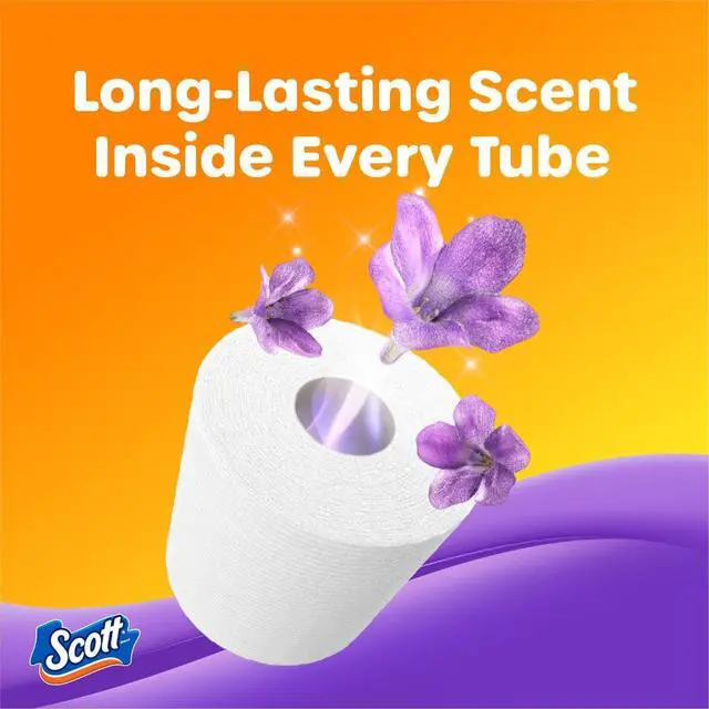 Alt view image 4 of 7 - Scott ComfortPlus Toilet Paper with Soft Lavender Scented Tube, 12 Mega Rolls, 310 Sheets per Roll, Septic-Safe, 1-Ply Toilet Tissue