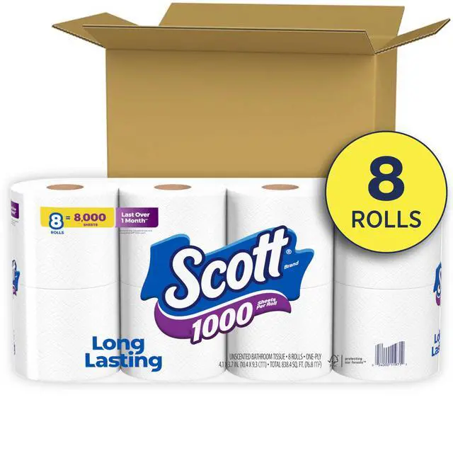 Alt view image 2 of 7 - Scott 1000 Sheets Per Roll, 8 Toilet Paper Rolls, Bath Tissue