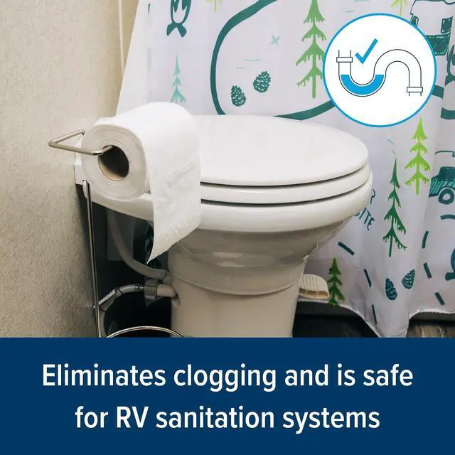 Alt view image 5 of 7 - Camco Camper/RV Toilet Paper - Sewer-Safe, Septic-Safe & Biodegradable - Designed for Camper, Trailer & Marine Sanitation Systems - 1-Ply Tissue | 4 Toilet Paper Rolls 280 Sheets per Roll (40275)