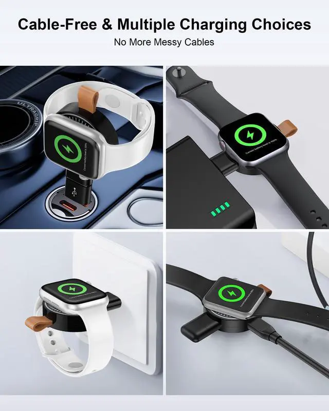 Alt view image 6 of 7 - USB C Apple Watch 11/Ultra3 Charger for Car Magsafe iWatch Wireless Charger