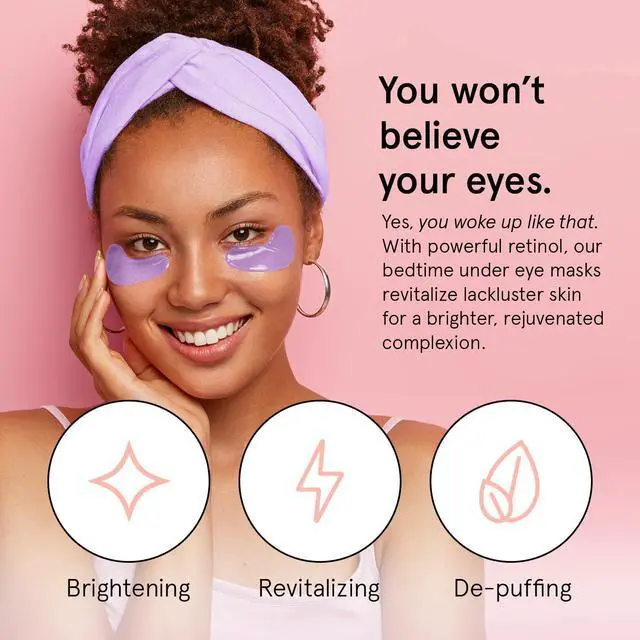 Alt view image 3 of 7 - grace & stella Retinol Under Eye Patches for Puffy Eyes and Dark Circles, Restoring Gel Under Eye Masks with Hyaluronic Acid - Vegan Cruelty-Free Skincare - Gifts for Teen Girls (Purple, 6 Pairs)
