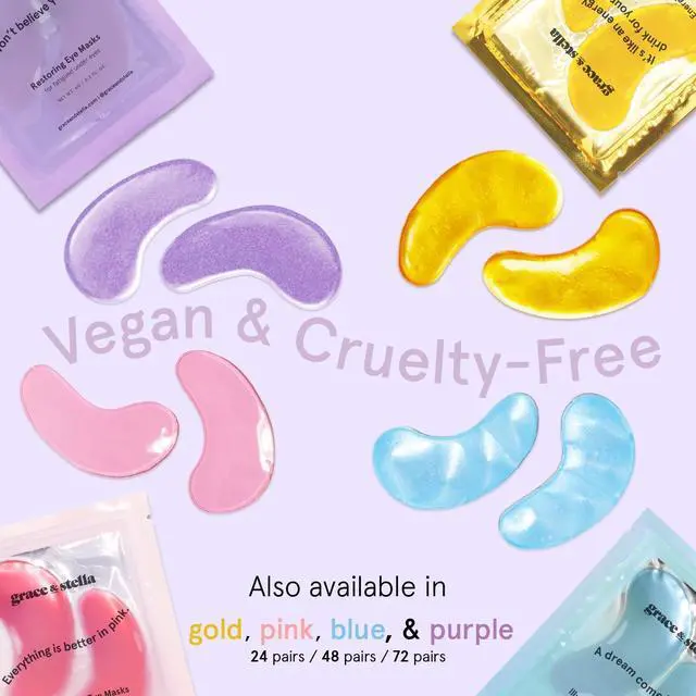 Alt view image 6 of 7 - grace & stella Retinol Under Eye Patches for Puffy Eyes and Dark Circles, Restoring Gel Under Eye Masks with Hyaluronic Acid - Vegan Cruelty-Free Skincare - Gifts for Teen Girls (Purple, 6 Pairs)