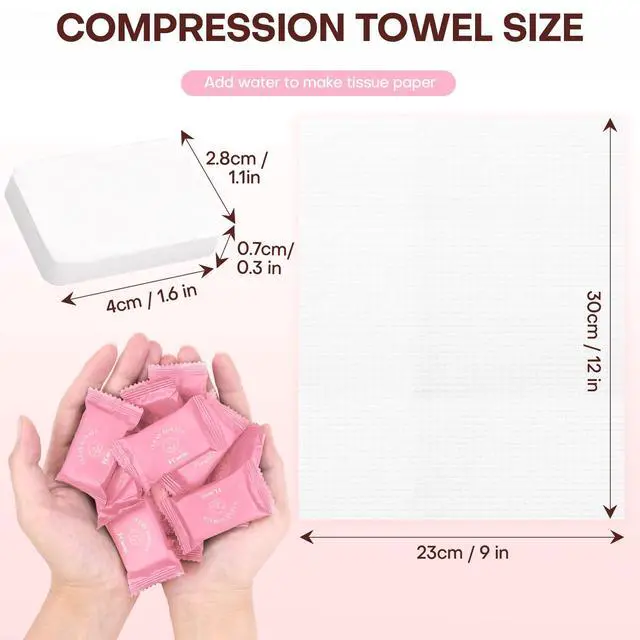 Alt view image 4 of 7 - Disposable Face Towel Compressed Towel Tablets for Travel, 12x9 Inch Portable Mini Face Washcloths Reusable Biobased for Gym Hiking Camping Outdoors, Individually Wrapped