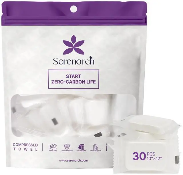 Main image of Serenorch Large Compressed Towel Tablets, 30 Count