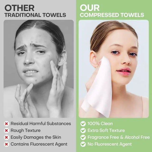 Alt view image 4 of 7 - Compressed Towel Tablets 100 Count, Thickened Disposable Face Towel Biodegradable Cotton Wash Cloths, Portable Mini Compressed Washcloths Coin Tissue for Travel, Gym, Home, Outdoor Activities