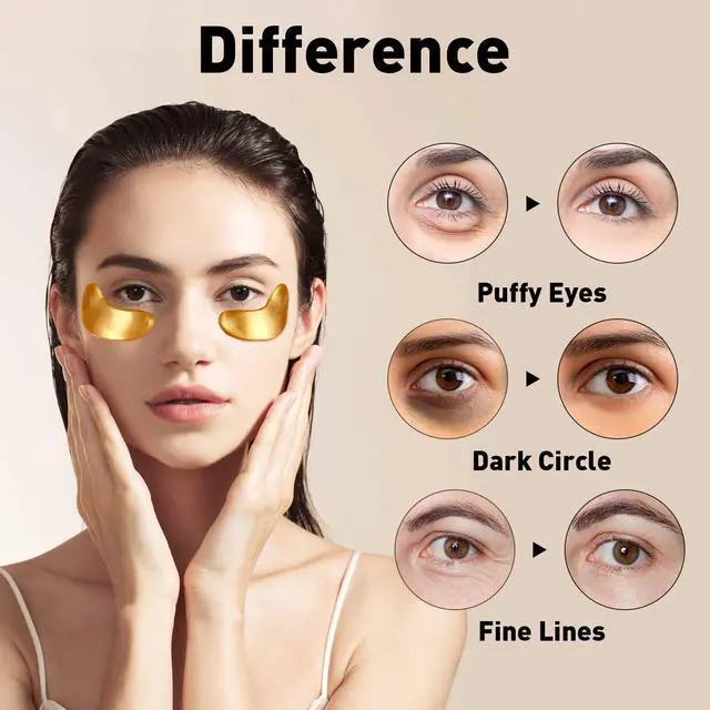 Alt view image 4 of 7 - CHMI Under Eye Patches (50 Pairs) - 24K Gold Eye Patches for Puffy Eyes, Dark Circles, EyeBags and Wrinkles, Collagen Skin Care Products, Beauty & Personal Care