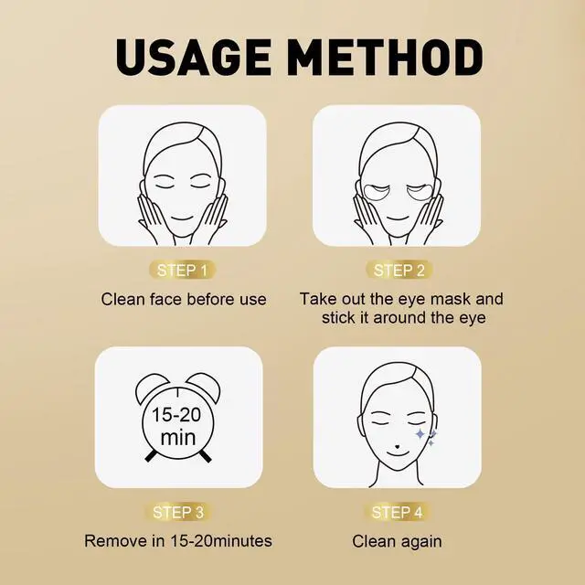 Alt view image 7 of 7 - CHMI Under Eye Patches (50 Pairs) - 24K Gold Eye Patches for Puffy Eyes, Dark Circles, EyeBags and Wrinkles, Collagen Skin Care Products, Beauty & Personal Care