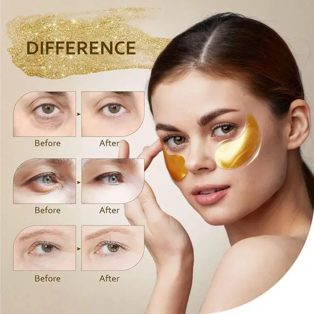 Alt view image 2 of 6 - Taimand Under Eye Patches (30 Pairs), 24K Gold Under Eye Mask for Puffy Eyes, Dark Circles,Bags and Wrinkles with Collagen,Relieves Pressure and Reduces Wrinkles,Revitalises and Refreshes Your Skin